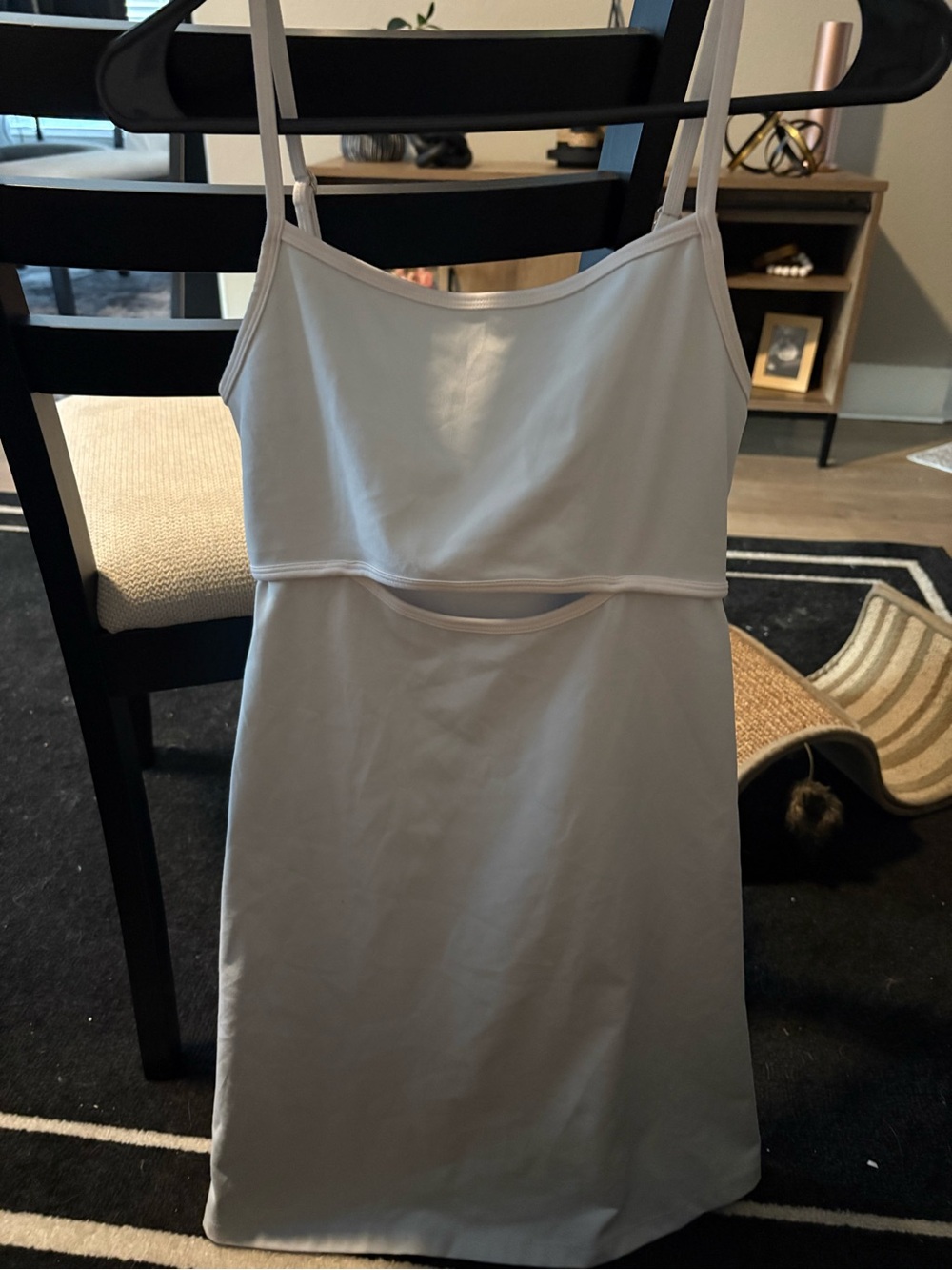 wild fable Light Cream Midi Dress with Cutout